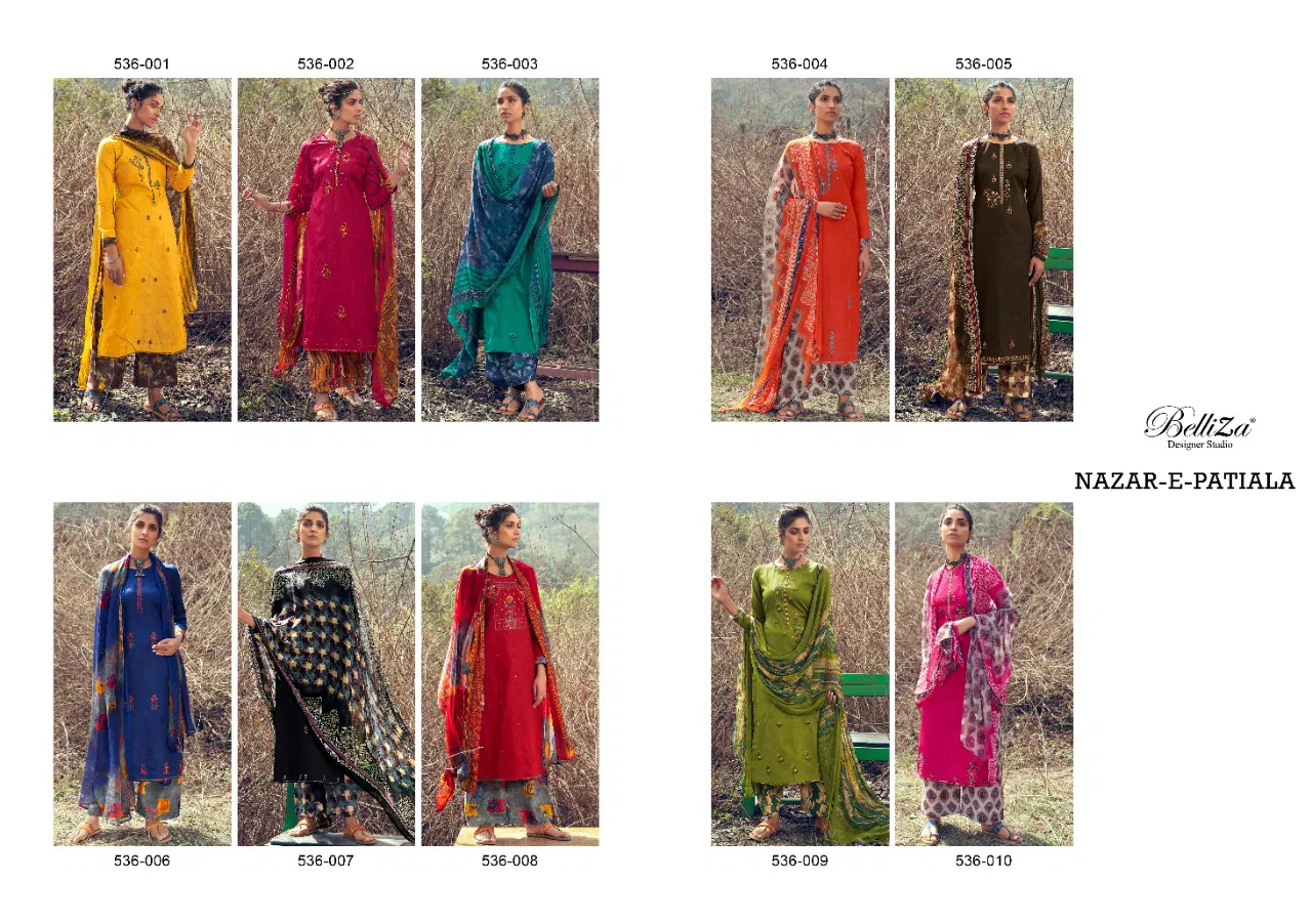 Belliza Nazar E Patiyala 7Latest Fancy Casual Wear Pure Heavy Jam Cotton with Heavy Kashmiri Embroidery work Designer Dress Material

